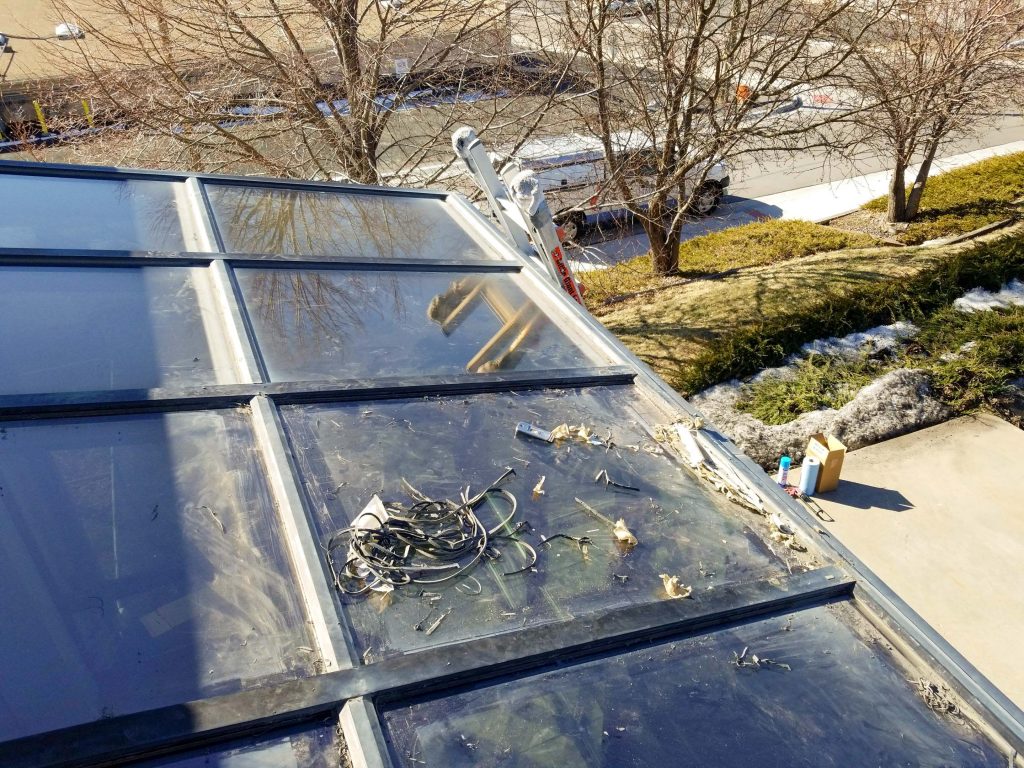 custom skylight repair impact fire