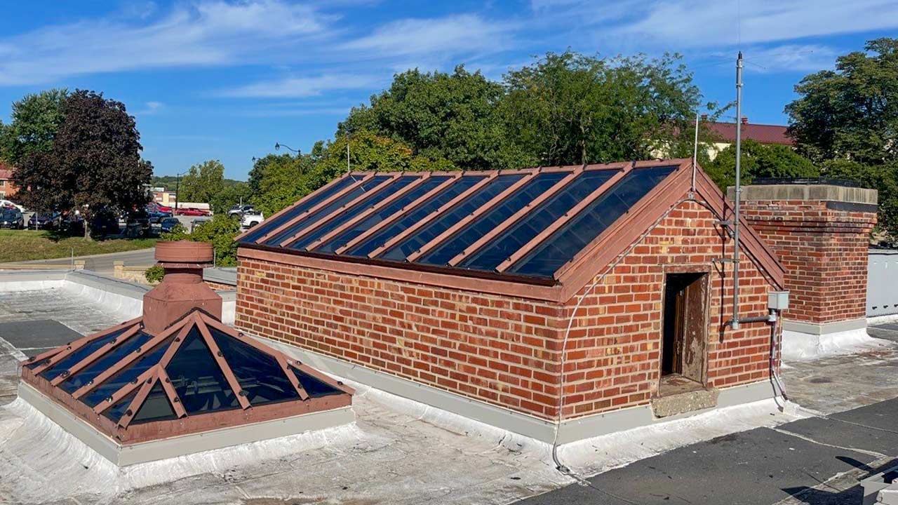 The completed skylights.