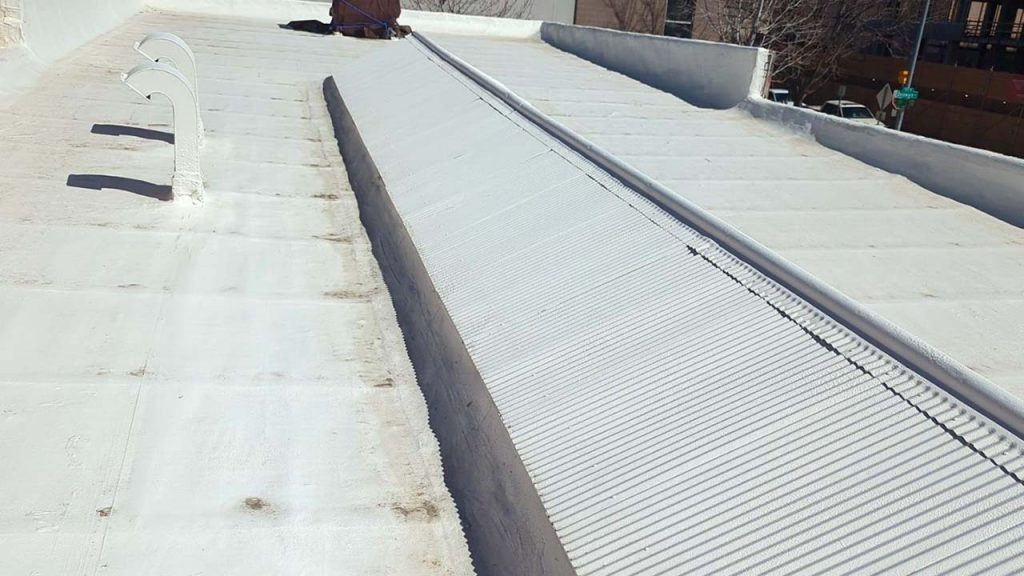 An overall view of the metal panel covered skylight.