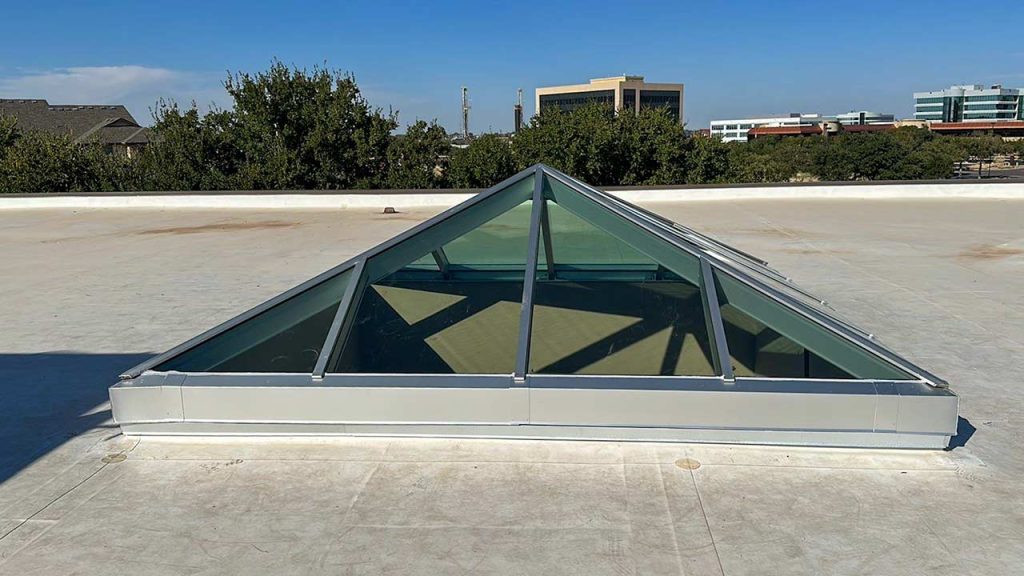 An image of a completed skylight replacement.