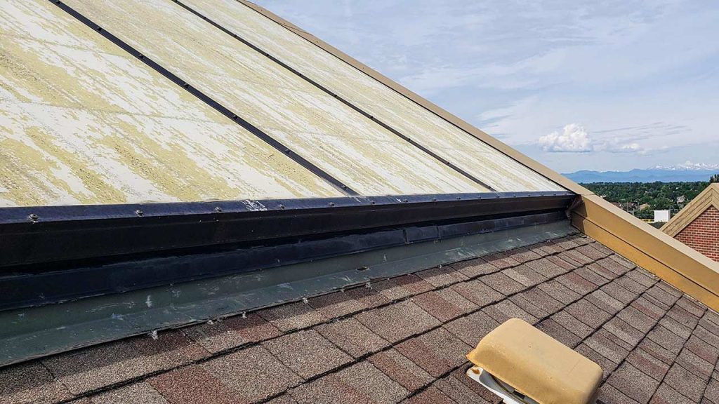 An image showing the mottled surface of the skylight.