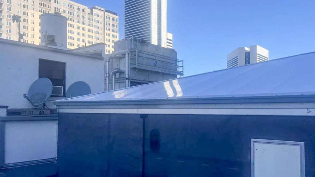 An exterior image of the finished skylight.