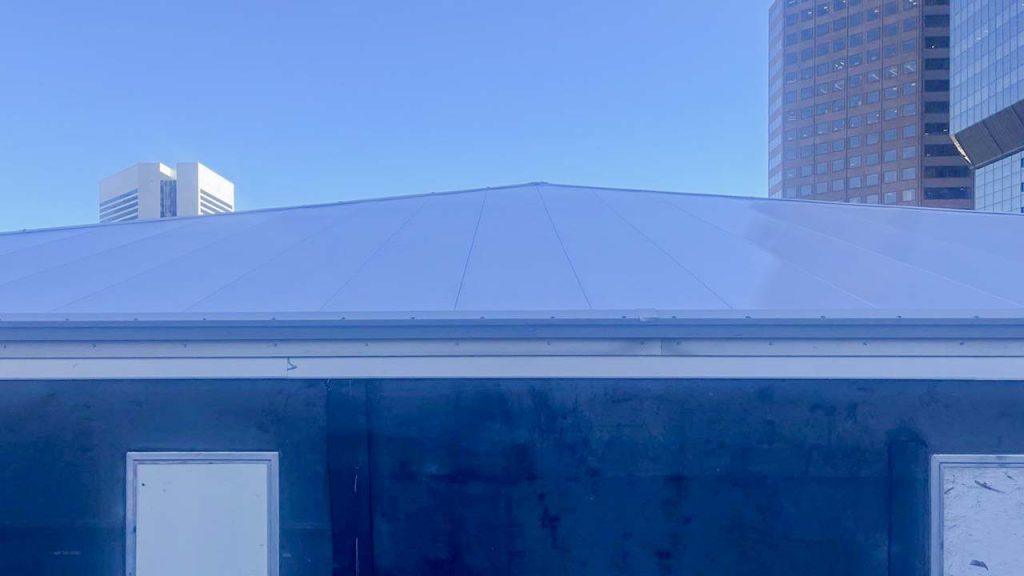 An exterior image of the finished skylight.