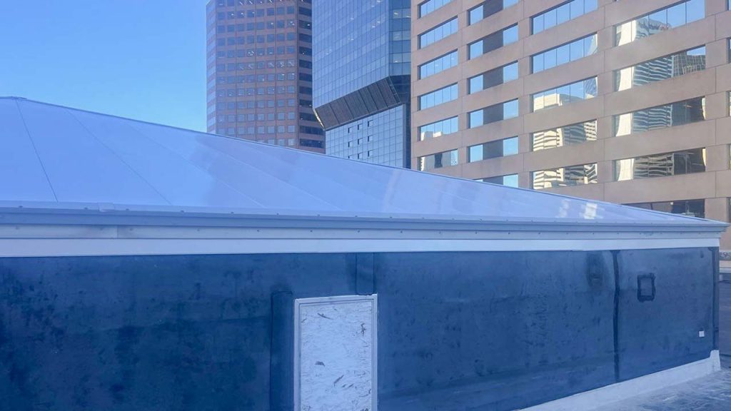 An exterior image of the finished skylight.