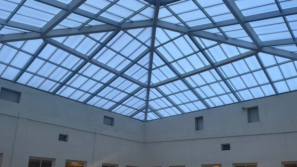 An interior image of the finished skylight.