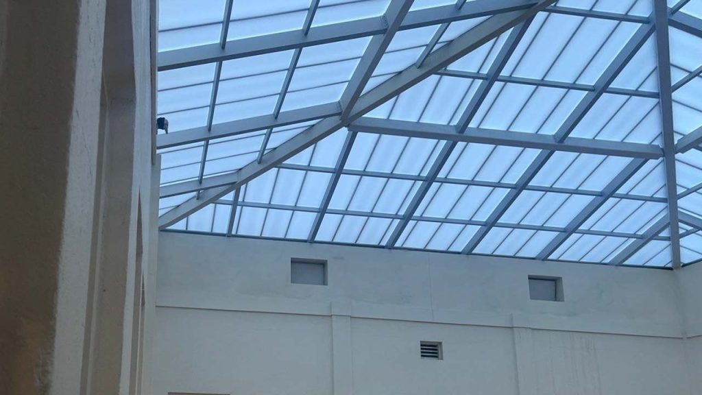 An interior image of the finished skylight.