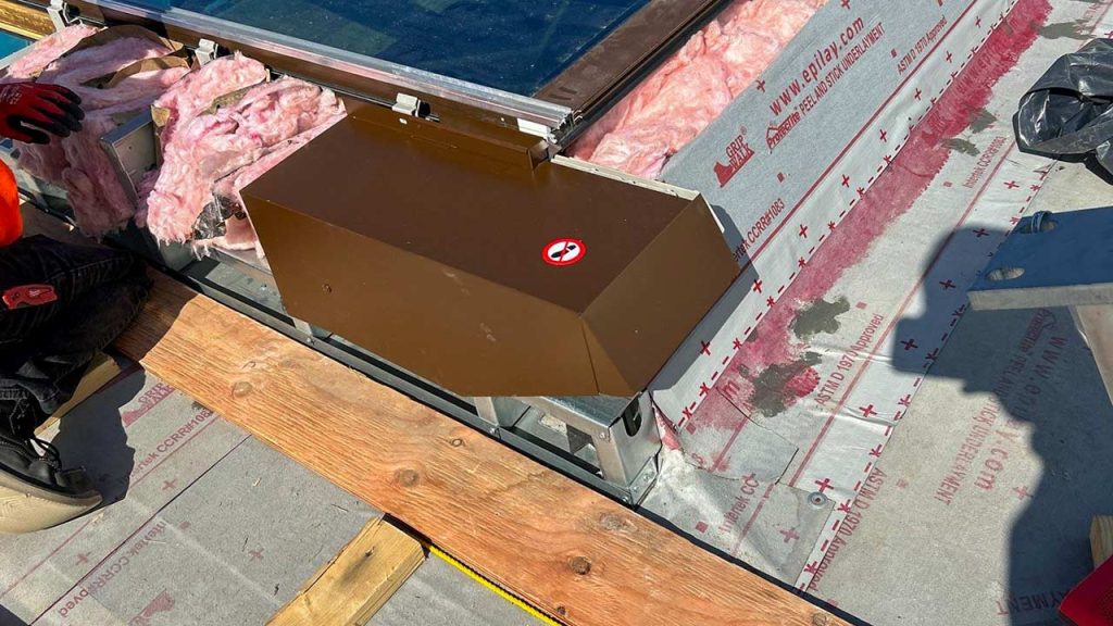 An image showing the corner piece of flashing.