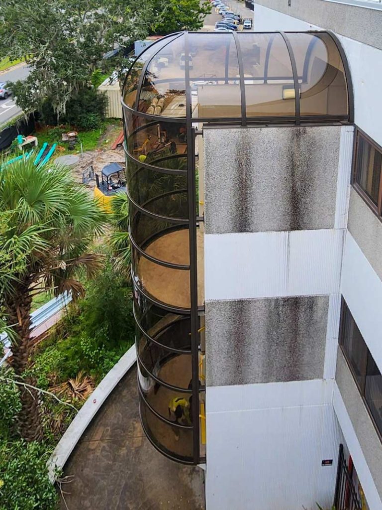 The completed stairwell enclkosure.