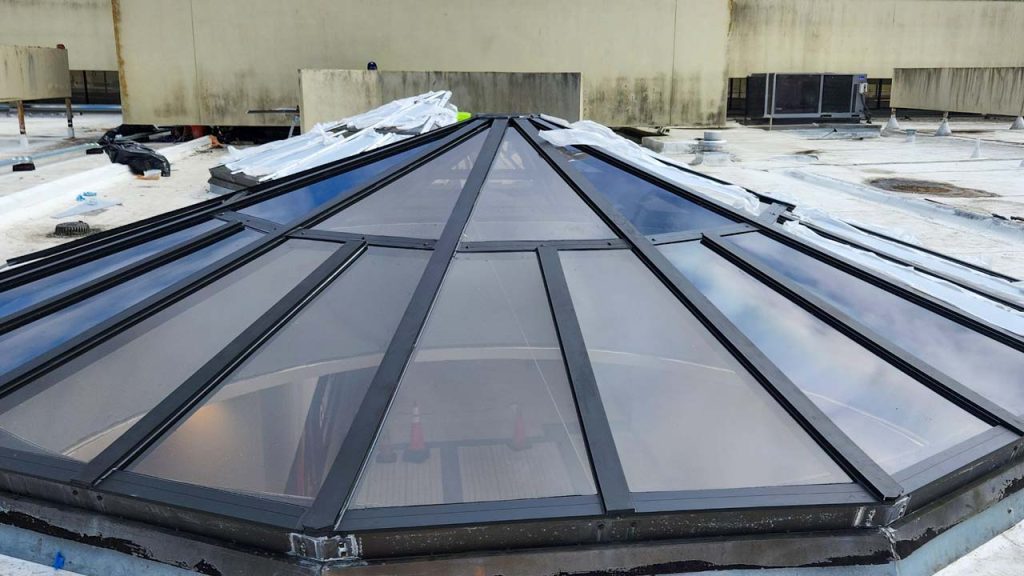 A view of a renovated skylight.