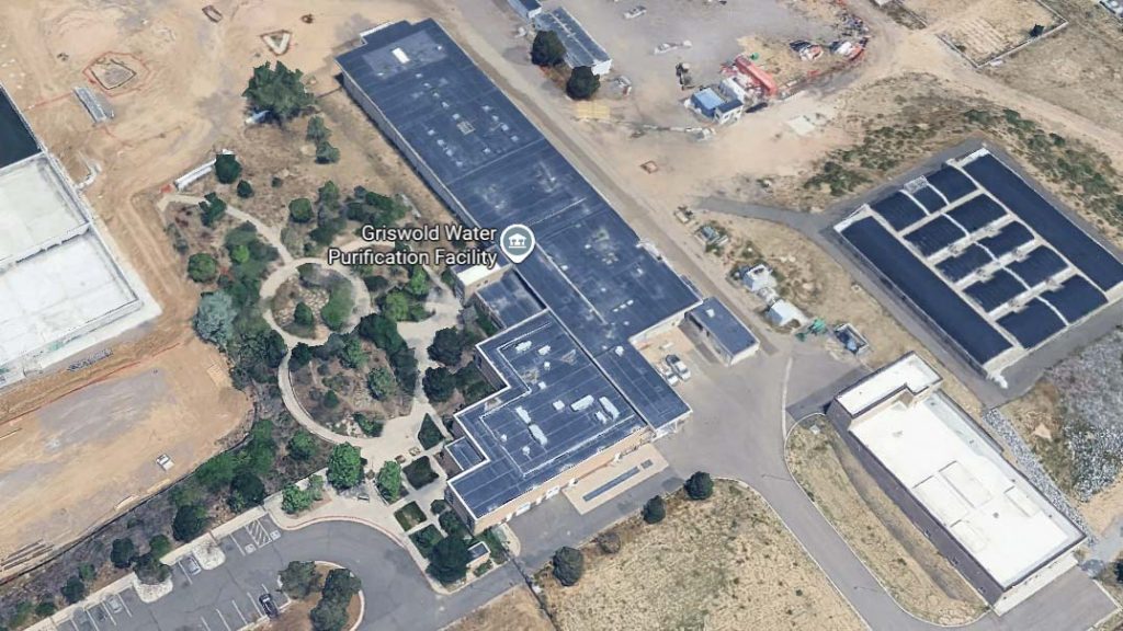 Google maps image of a building roof with a skylight.