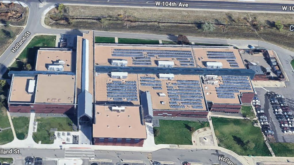 Google maps image of a building roof with a skylight.